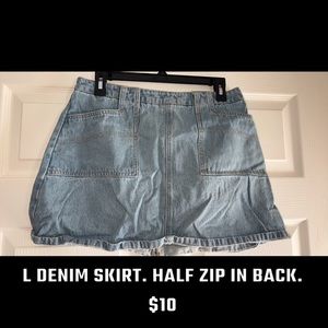 L denim skirt